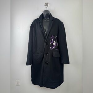 Anthropologie Dhruv Kapoor Women Sequin Patch Overcoat Size 1X